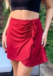 Mini skirt with ruched detail in berry - AU8