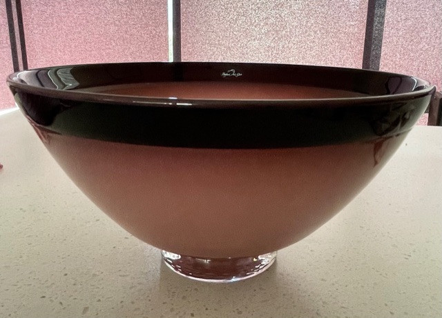 Large pink bowl -Hogland Art Glass
