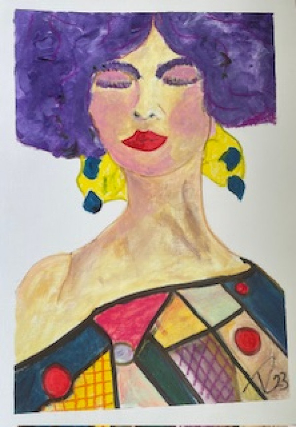 girl with purple hair