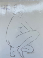 crouching girl