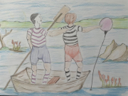 Boys in striped socks