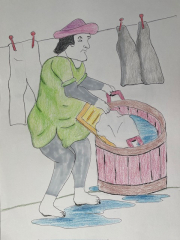 man washing