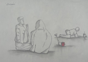 another at the beach drawing