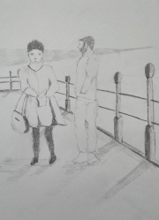 girl meets boy on the pier