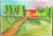 house in pastel
