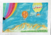 balloons in pastel