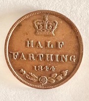 1/2  farthing 1844
