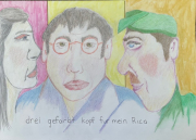 Three Coloued Heads For Mein Rica