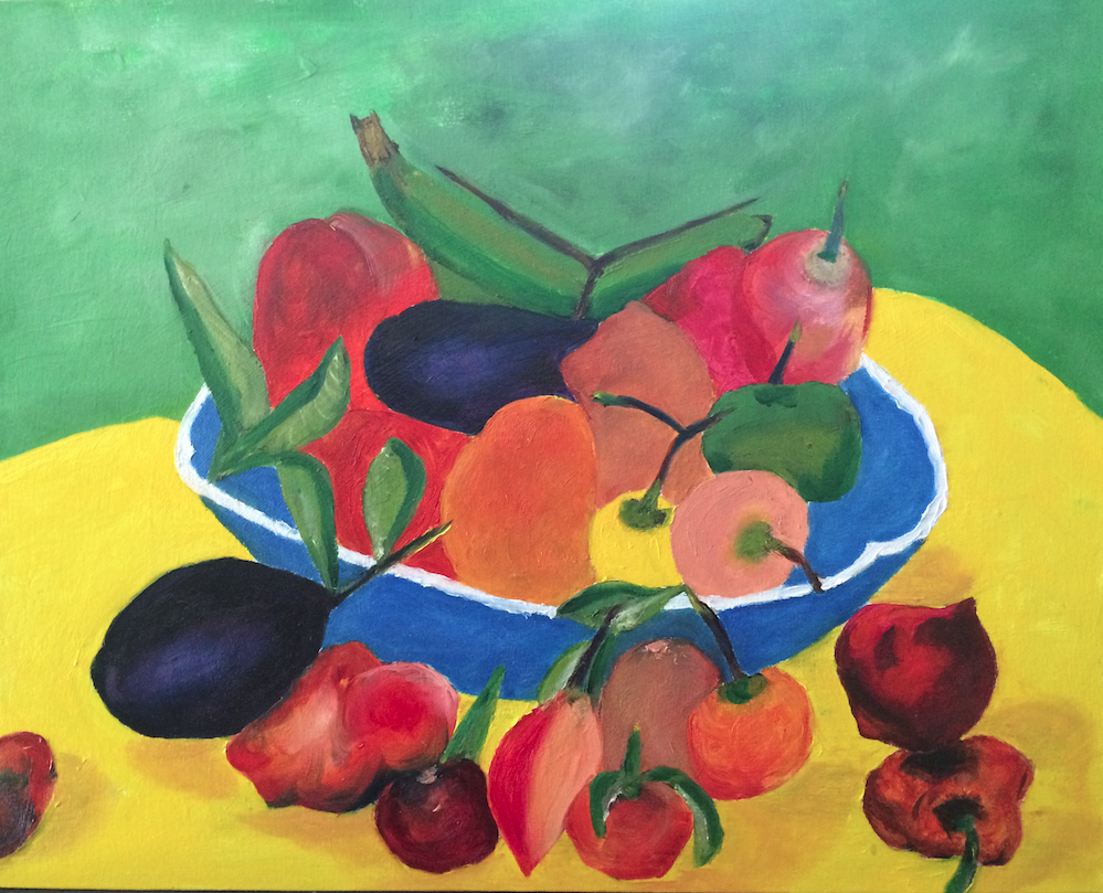 Still Life - A Bowl Of Fruit    (cropped)