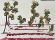 abstract trees at the beach