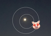 same 3/4 moon with rings & love pig