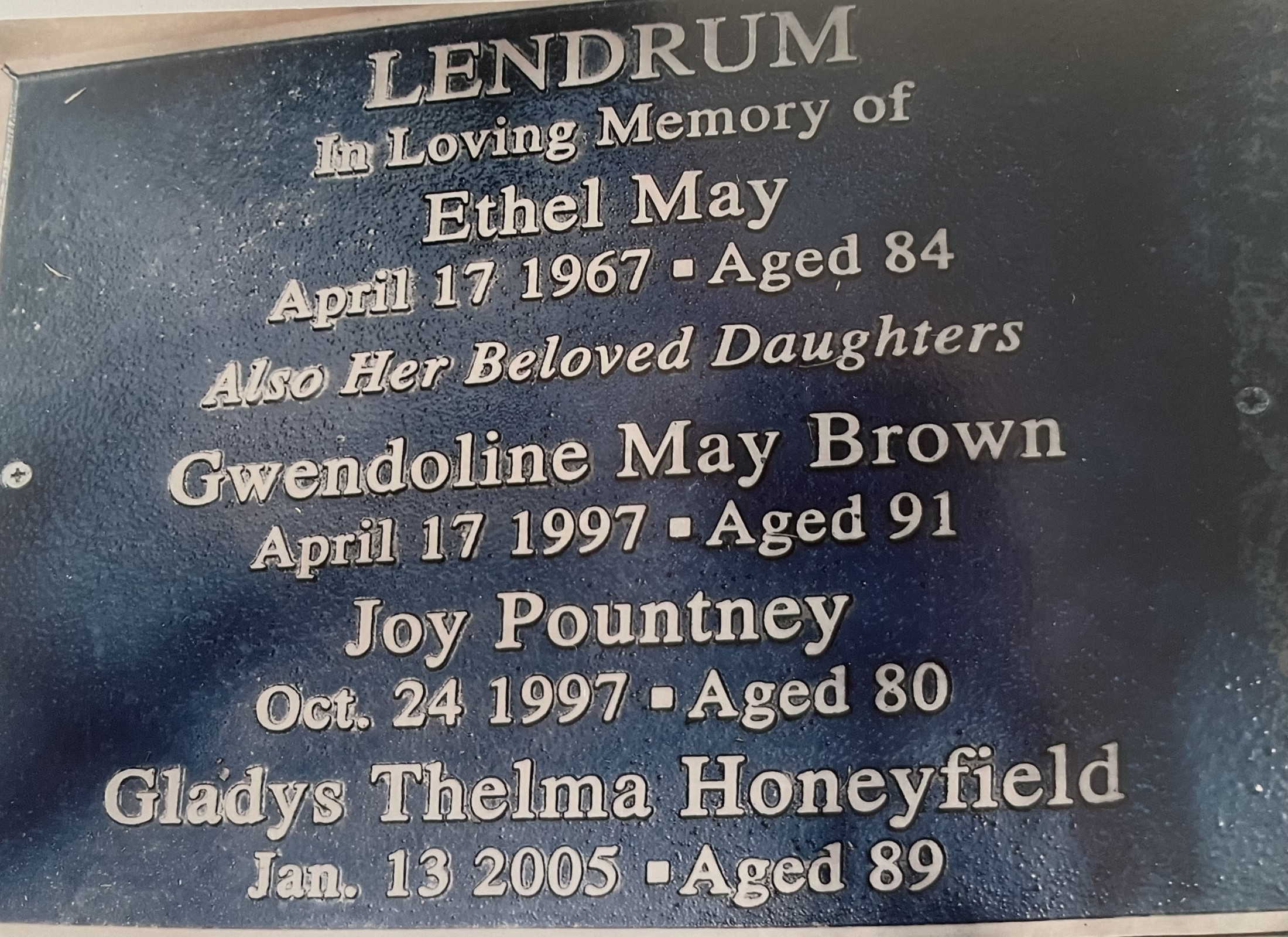 Ethel  Gwendoline   Joy   Gladys