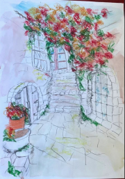 flowers over the door