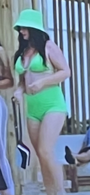 girl in green swim suite