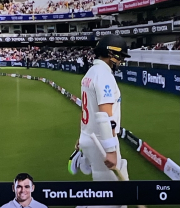 Tom Latham out 0 (duck)