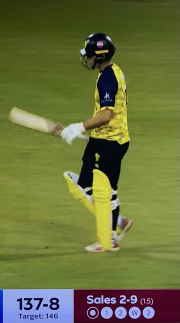 fifth ball of last over two runs