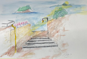 view from the top of the steps