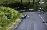 off into the grass