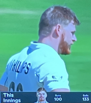 100 runs off 133 balls Philps