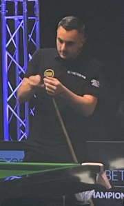chalking the cue