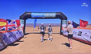 first walkers driving at the fininsh line