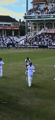 Stokes walks for last time into field