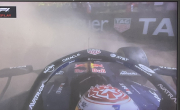 Max Verstappen drives off the track