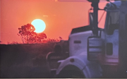 red sky at night 