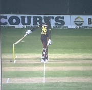 bat hit wicket (not out - due ball having crossed the boundary line.. before