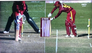 out - LBW or ball hit wicket - can t remember