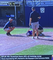 accident - catcher hit on head ?