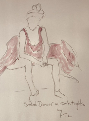 seated dancer in pink tight #1