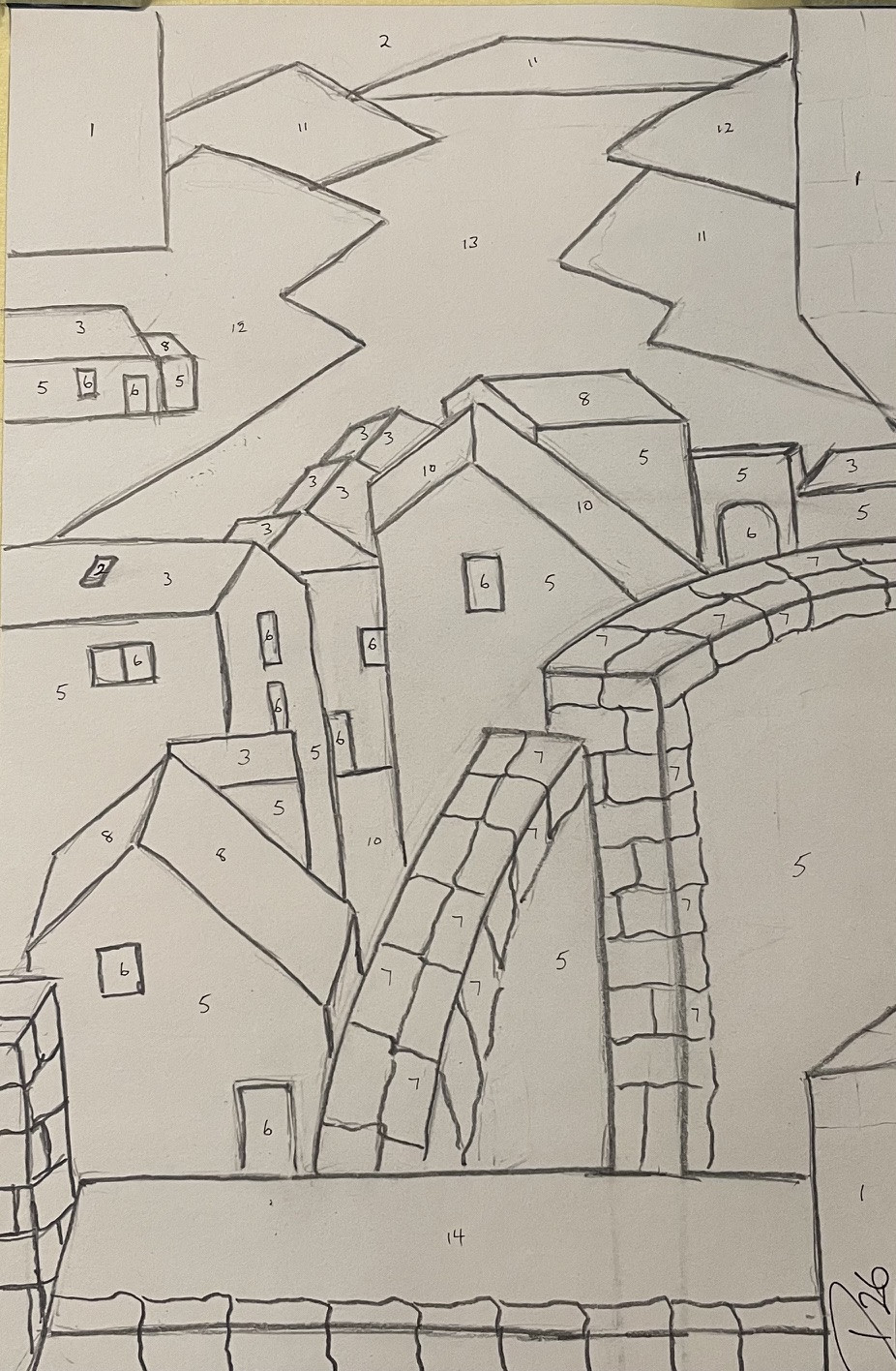 original drawing with  Numbers