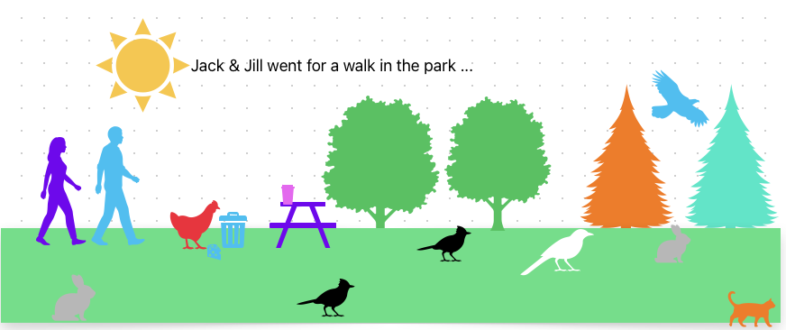 Jack & Jill went for a walk in the park 