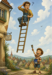 up the ladder without paint or brush